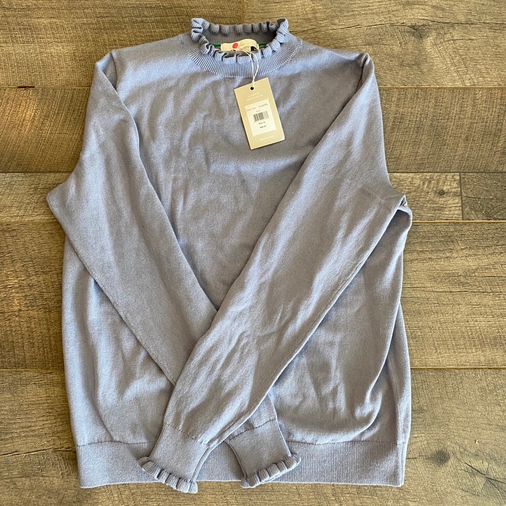NWT Boden Ruffled Mock Neck Sweater